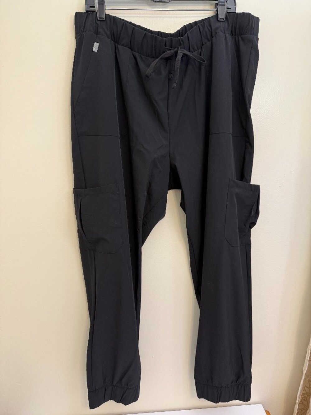 Hanes Comfort Fit Scrubs Pants Womens 2XL Black Comfy Superior Fabric, Pockets!